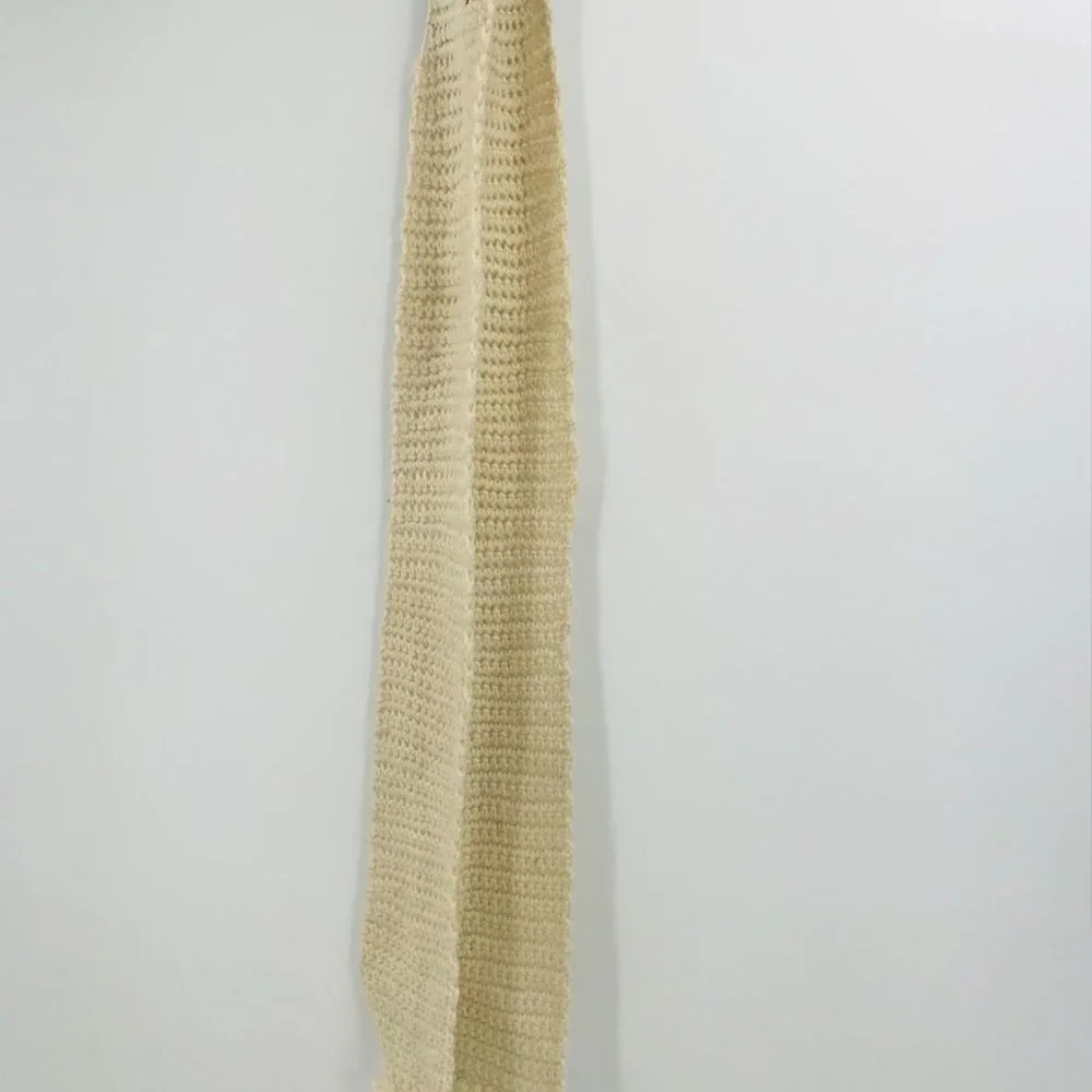 WOMENS UNBRANDED WHITE KNITTED‎ SCARF